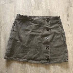 Denim side Button skirt